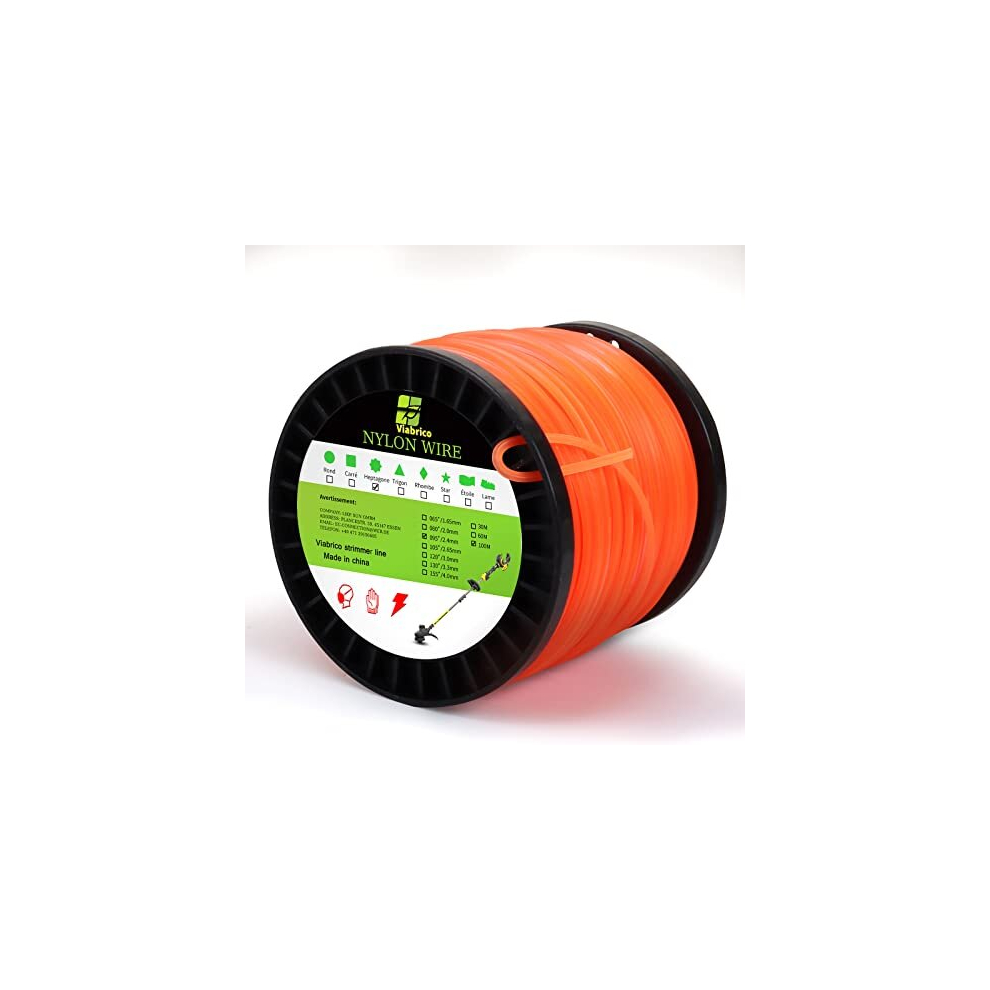 strimmer line heavy duty 2.4mm X 100M, strimmer wire for petrol strimmer