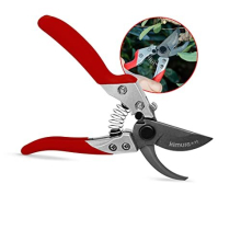 8” Pro Garden Secateurs, Razor Sharp Japanese SK5 Steel Blade, Non-Slip PVC Coated Handles, Lightweight & Ergonomically Shaped, Bypass Pruning