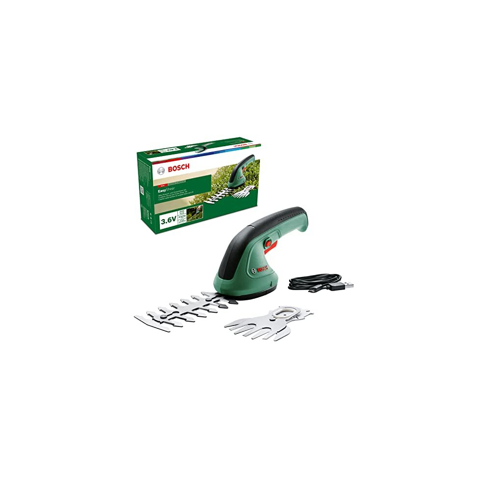 Bosch Garden Shears EasyShear (Integrated 3.6V, Battery runtime: 40 min, Blade Length: 12cm (Shrub) / 8cm (Grass), in Carton Packaging)