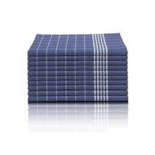 48BI2 Set of 10 Tea Towels Kitchen Towels 50 x 70 cm 100% Cotton Oeko-TEX Standard 100 Blue Pre-Washed Towels for Kitchen and Washing Up , Navy Blue