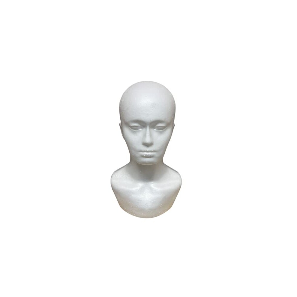 Ican London Unisex Polystyrene Female Dummy Mannequin Head Medium For Hats,Wigs, Displays
