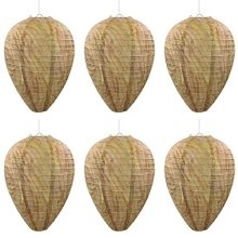 Wasp nest Decoy,6 Pack Hanging Wasp Repellent Nests Fake Wasp Nest Eco Friendly Imitation Wasp Nest for Home and Garden Outdoors