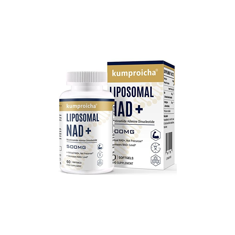 Kumproicha Liposomal Nad+ 500Mg With Tmg 250Mg Softgels, Nicotinamide Riboside & Nmn Alternative, Actual Nad+ Supplement For Cellular Repair & Energy Metabolism