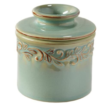 - The Original Butter Bell Crock by L Tremain, a Countertop French Ceramic Butter Dish Keeper for Spreadable Butter, Antique Collection, Sea Spray