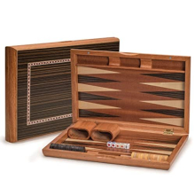 Yellow Mountain Imports Set di Backgammon Incastonato in Legno, Dorne - con Pezzi e Accessori in Legno, Tavola da 13 pollici
