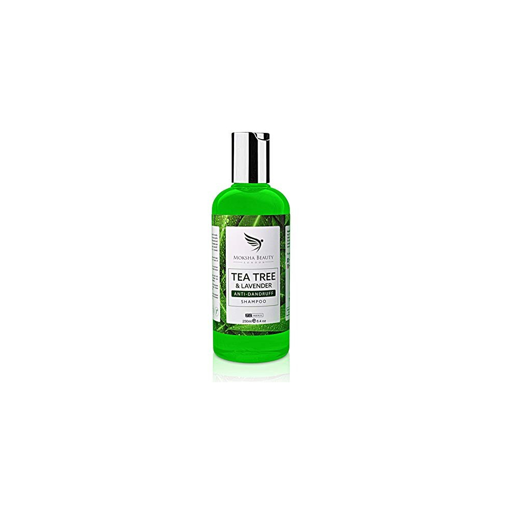 Tea Tree Oil Anti Dandruff Shampoo - [Made In UK] Therapeutic Grade | Antifungal for Dry Itchy Flaky Scalp and Hair | Prevents Head Lice Men Women |