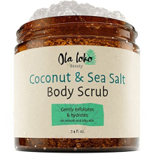Coconut & Dead Sea Salt Body Scrub with Hyaluronic Acid & Vitamin E - Natural Exfoliating Body Scrub for Smooth, Hydrated Skin - Deep Cleansing Foot &