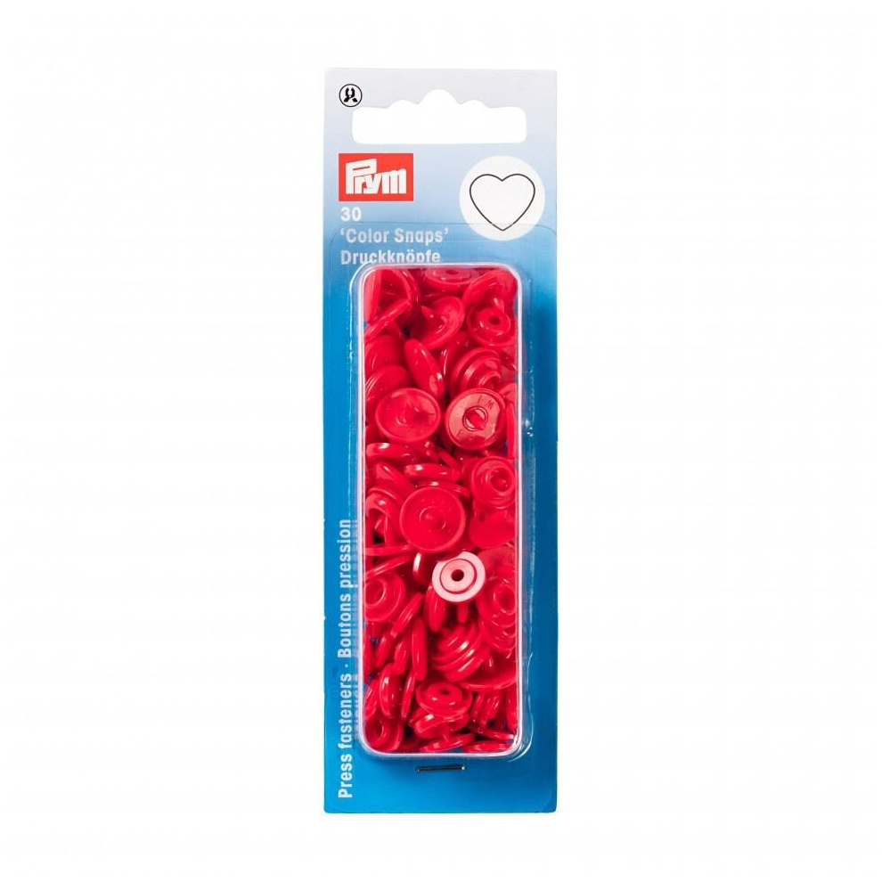 Prym Heart Snaps Press Fasteners  Red - per pack of 30