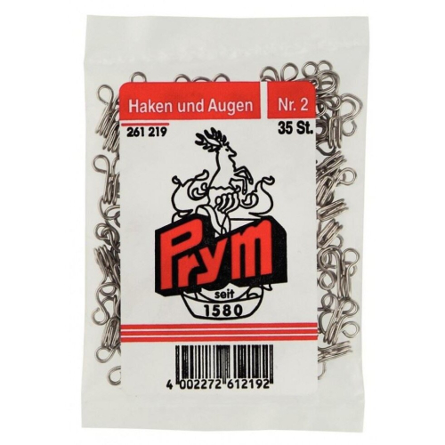 Prym Prym Hook & Eye Fasteners  Silver - per pack of 35