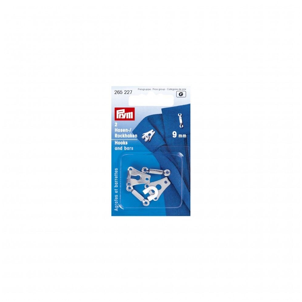 Prym Hook & Bar Fasteners  Silver - per pack of 2