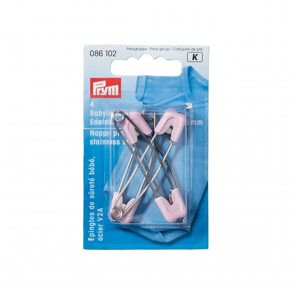 Prym Safety Nappy Pins Light Pink - Per Pack Of 4