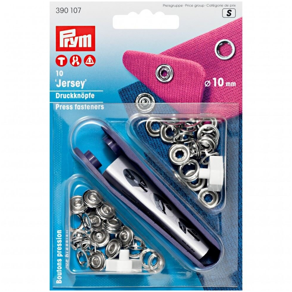 Prym Jersey Ring Snaps Press Fasteners Silver - Per Pack Of 10