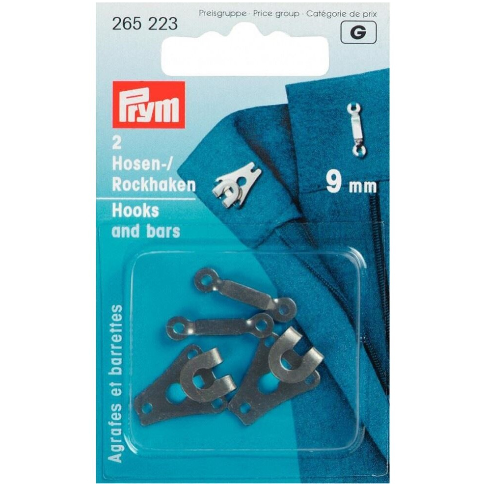 Prym Hook & Bar Fasteners  Black - per pack of 2