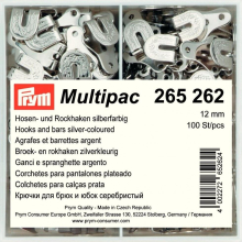 Prym Hook & Bar Fasteners Silver - per pack of 100