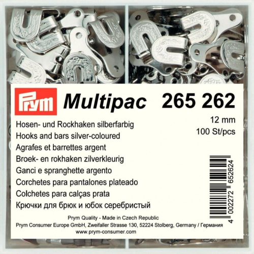 Prym Prym Hook & Bar Fasteners  Silver - per pack of 100