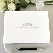 Forever in Our Thoughts - Condolence Book - Informal Lined Inner Pages - Boxed - Pale Ivory - Size 228 x 170mm