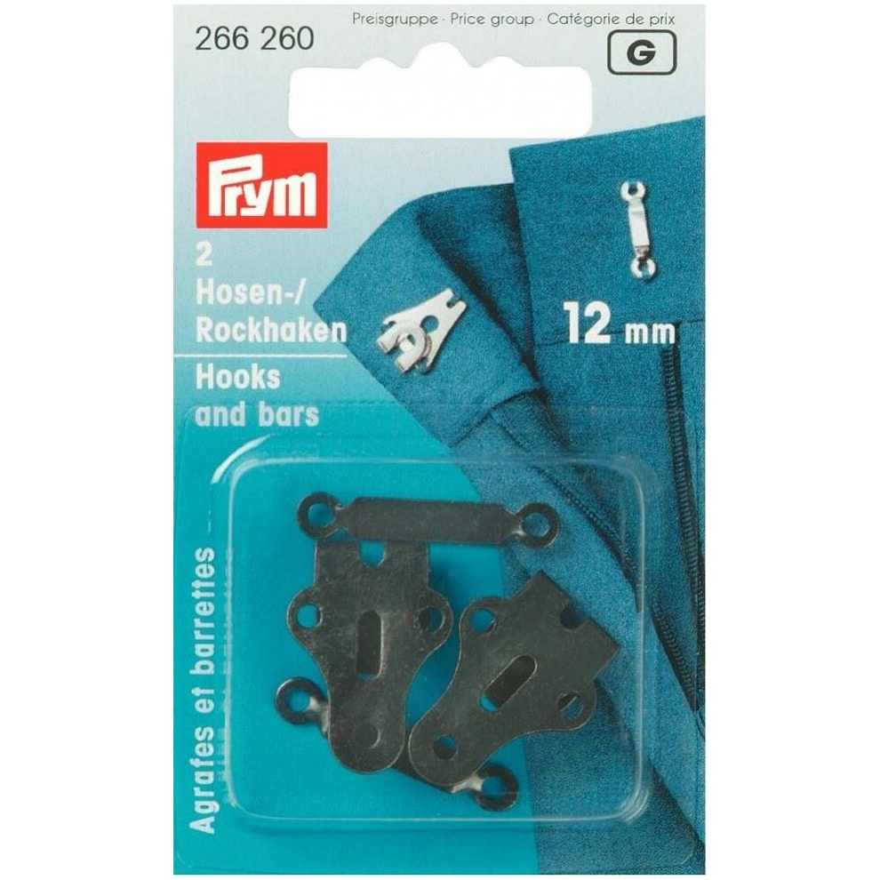 Prym Hook & Bar Fasteners  Black - per pack of 2