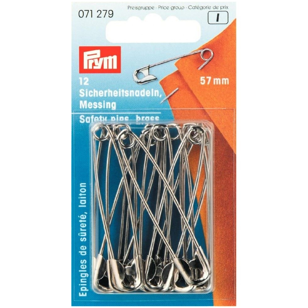 Prym Safety Pins  Gold - per pack of 12