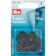 Prym Sew On Plastic Snap Fasteners Black - per pack of 6