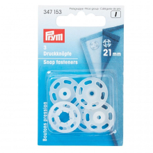 Prym Sew On Plastic Snap Fasteners Transparent - per pack of 3
