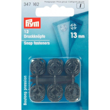 Prym Sew On Plastic Snap Fasteners Black - per pack of 12
