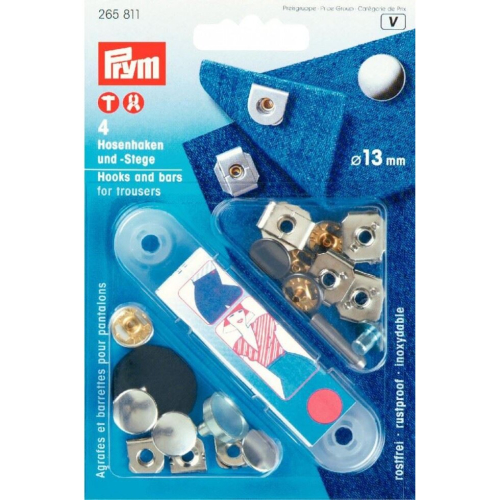Prym Prym Snap On Hook & Bar Fasteners  Silver - per pack of 100