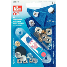 Prym Snap On Hook & Bar Fasteners  Silver - per pack of 100