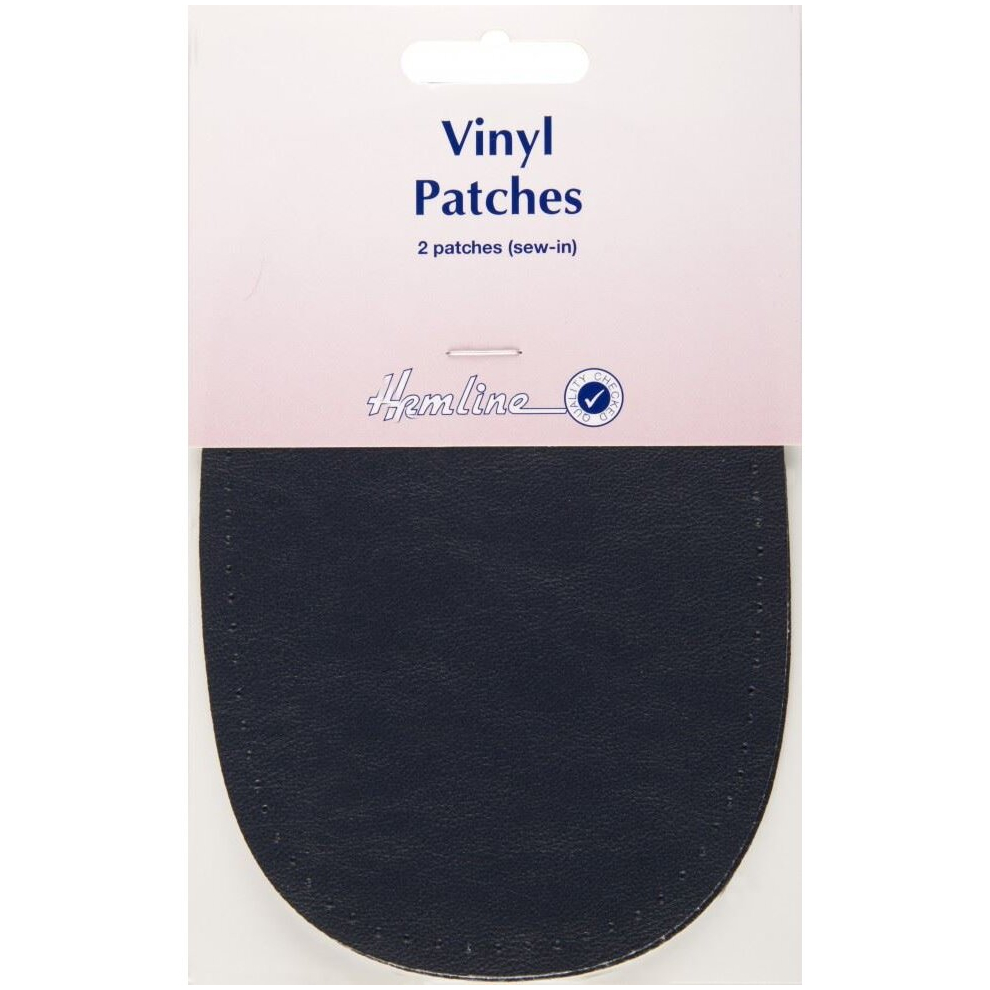 Hemline Blue Vinyl Patches Navy