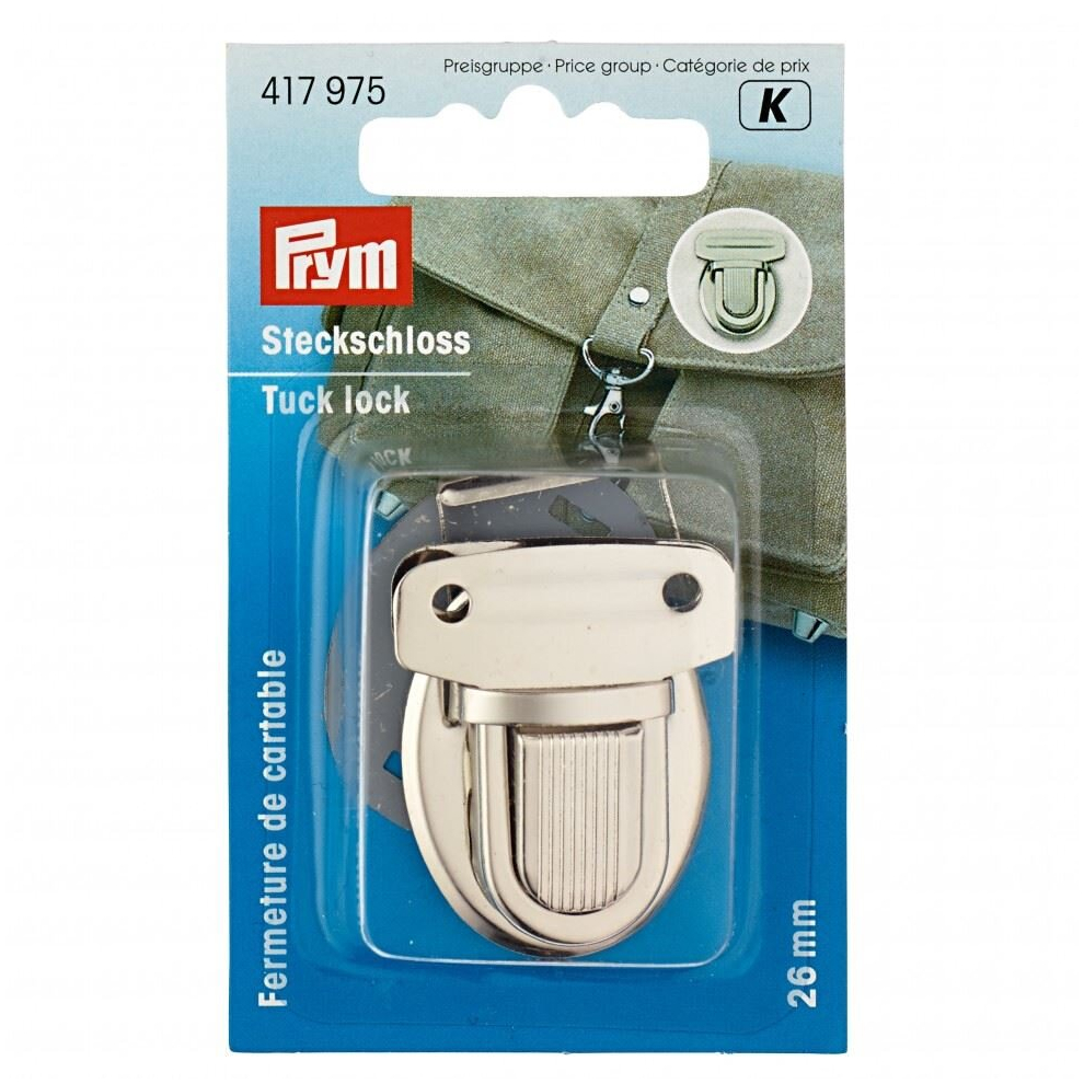 Prym Tuck Lock Bag Fastener  Silver - per pack