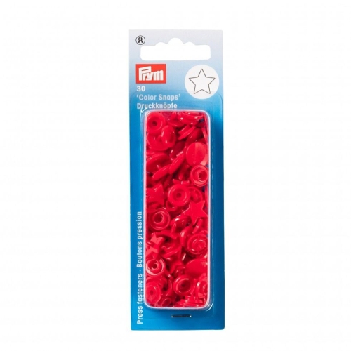 Prym Prym Star Snaps Press Fasteners  Red - per pack of 30