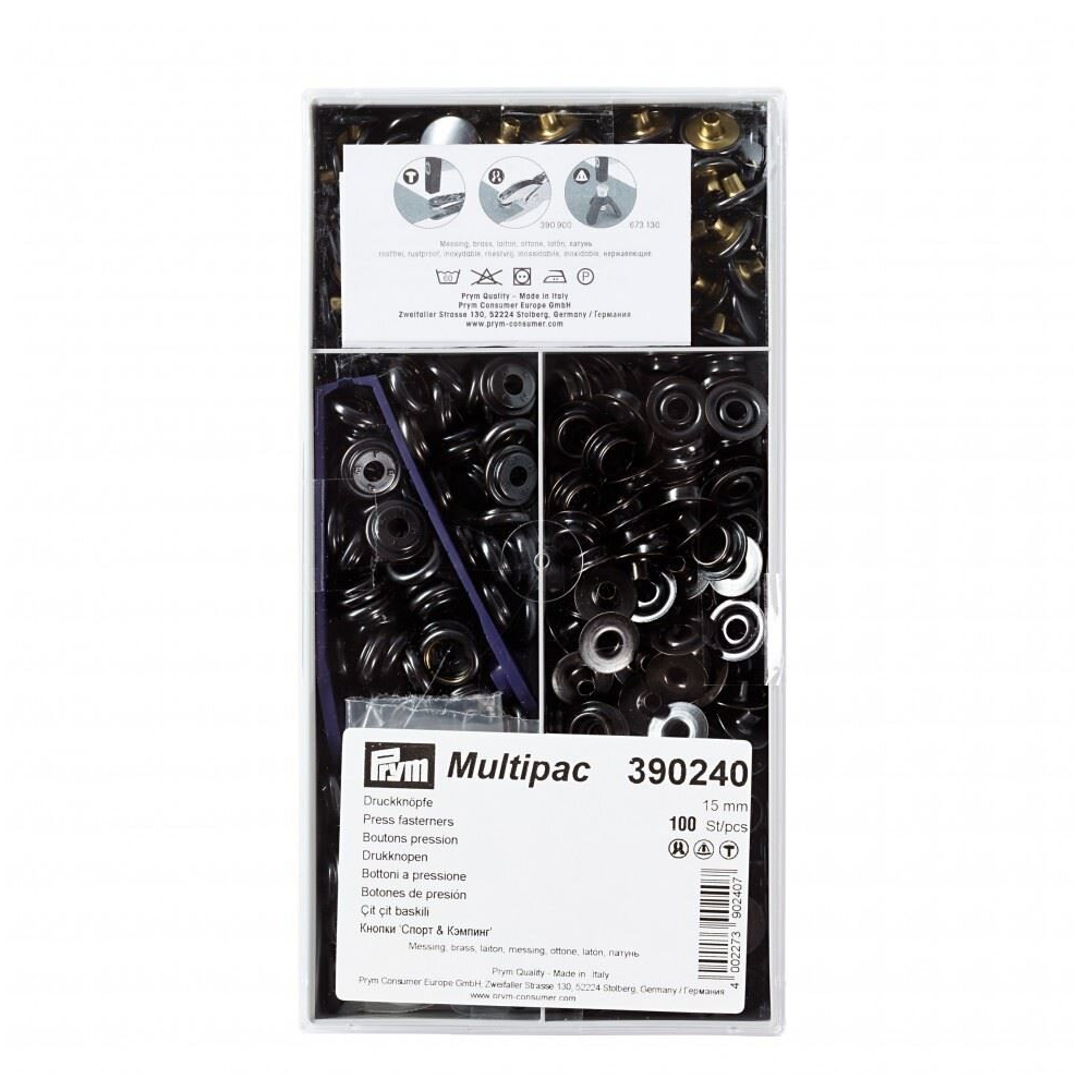 Prym Sport Snaps Press Fasteners  Black Oxidized - per pack of 100