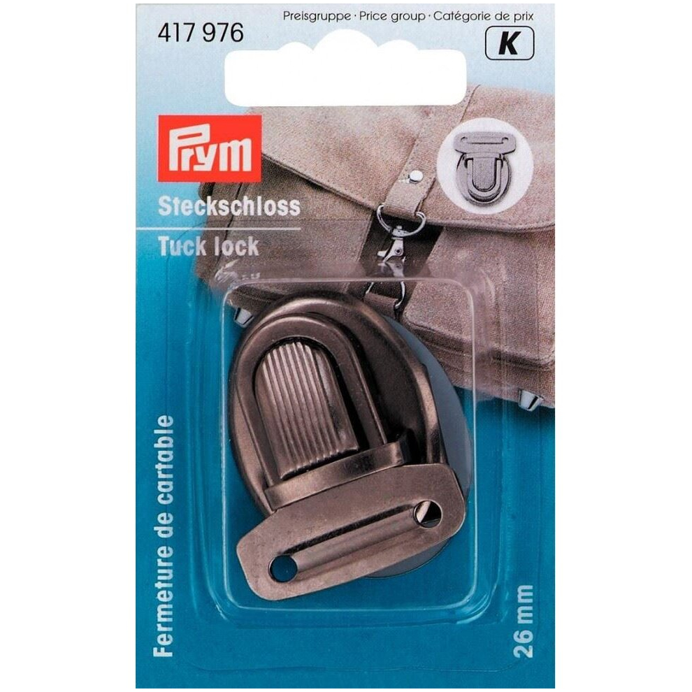 Prym Tuck Lock Bag Fastener Antique Silver - Per Pack