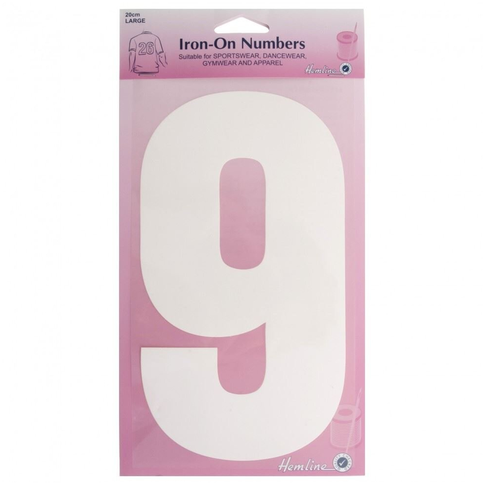 Hemline White Number Patch Motif Number - Each Size 9
