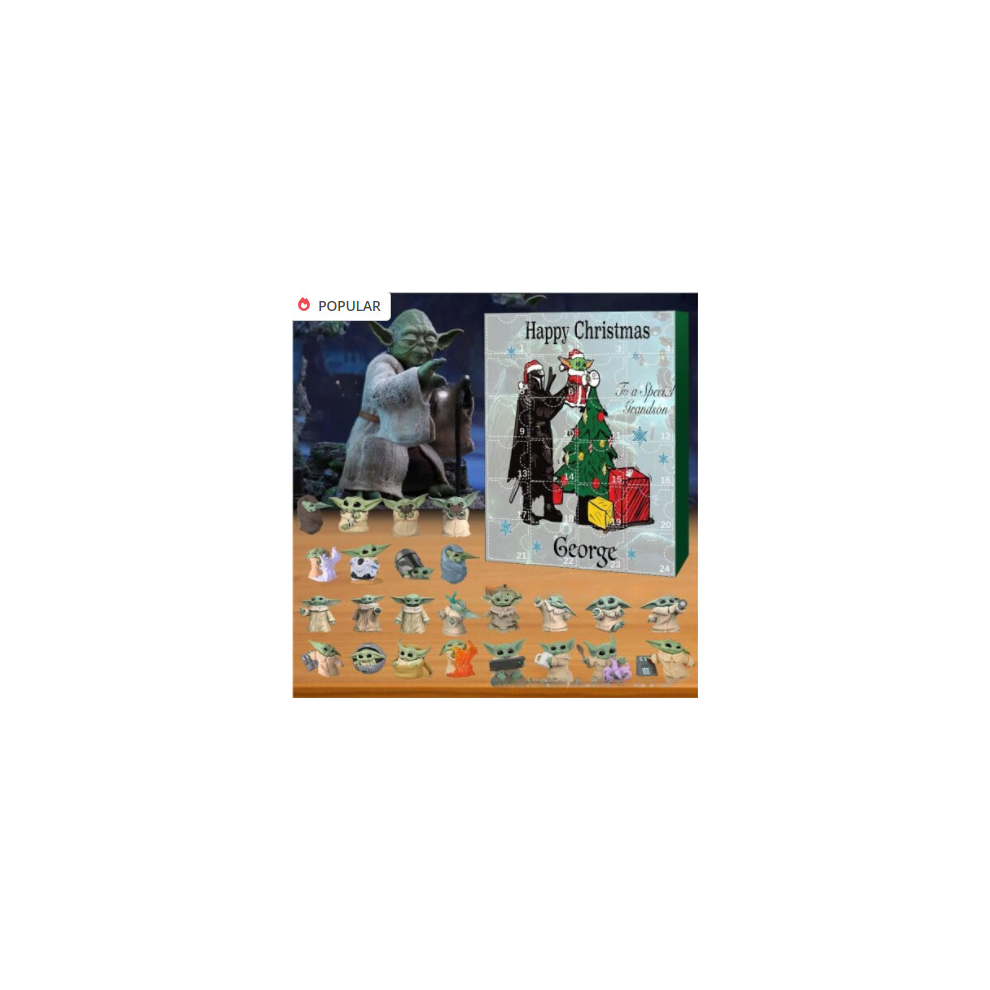 (B) Mandalorian Yoda Christmas Doll Advent Calendar 2023 Contains 24 Gifts Cartoon Characters