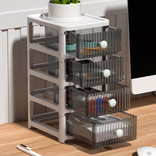 Living And Home 4 Drawer Transparent Desktop Organizer
