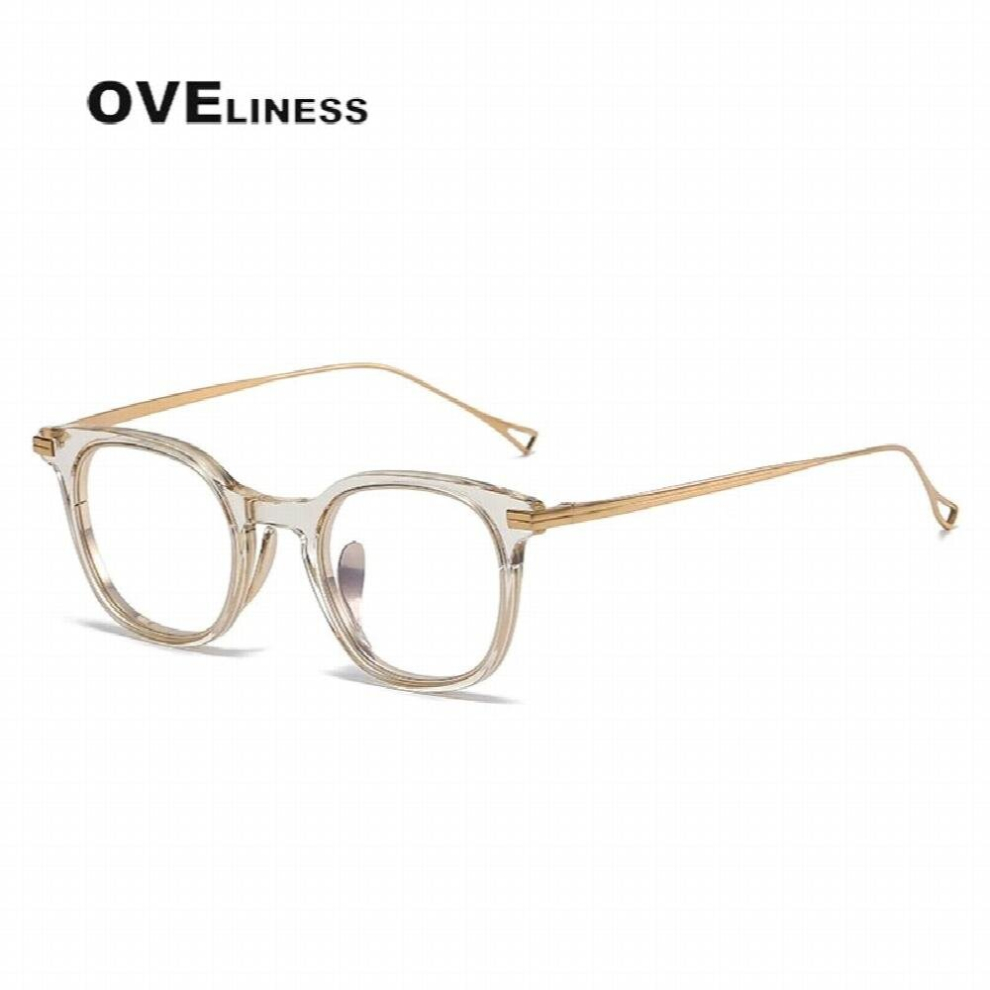 Multicoloured Acetate Titanium Glasses Frame Men Retro Round Prescription Eyeglasses Frames Women Optical Spectacles Eyewear