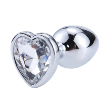 (Transparent, L-4CM) Anal Plug 3 Sizes Stainless Steel Crystal Anal Plug Removable Butt Plug Stimulator Anal Sex Toys