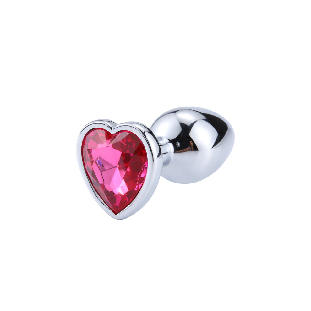 (Rose red, S-2.8CM) Anal Plug 3 Sizes Stainless Steel Crystal Anal Plug Removable Butt Plug Stimulator Anal Sex Toys