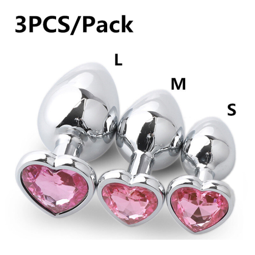 Anal Plug 3 Sizes Stainless Steel Crystal Anal Plug Removable Butt Plug Stimulator Anal Sex Toys