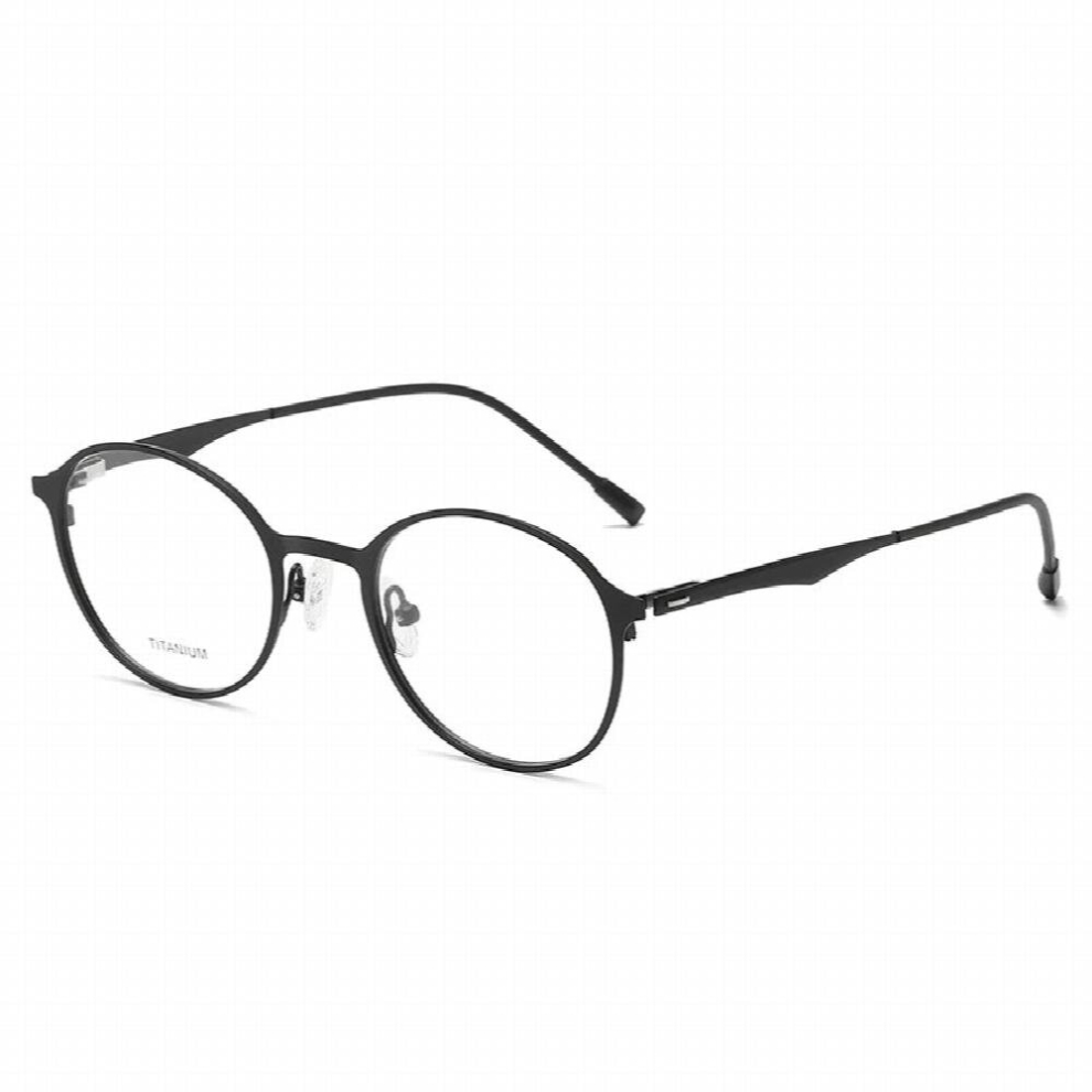 P8821 Pure Tatinium Full-Rim Round Prescription Eyeglasses Myopia Optical Frames Screwless Eyewear For Women Or Men