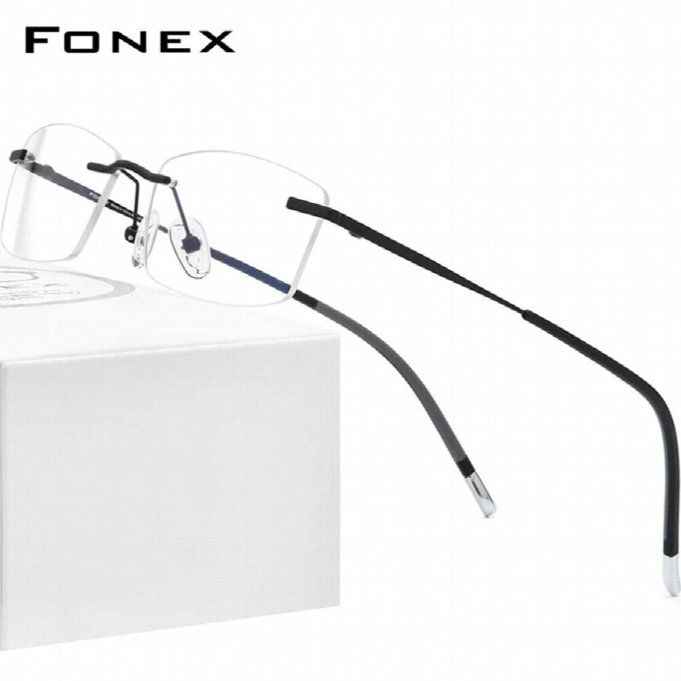 Multicoloured Rimless Titanium Glasses Men Square Prescription Eyeglasses Frame Women Myopia Optical Eyewear 9608