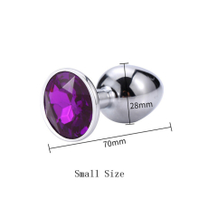 (Purple-S) Metal Anal Toys Vibrator Women Adult Sex Butt Plug Stainles Steel Anal Plug