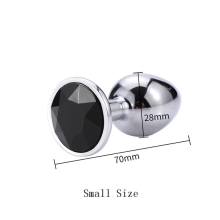 (Black-S) Metal Anal Toys Vibrator Women Adult Sex Butt Plug Stainles Steel Anal Plug