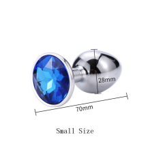 (Blue-S) Metal Anal Toys Vibrator Women Adult Sex Butt Plug Stainles Steel Anal Plug