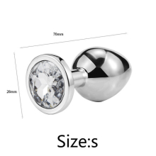 (White-S) Metal Anal Toys Vibrator Women Adult Sex Butt Plug Stainles Steel Anal Plug
