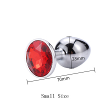 (Red-S) Metal Anal Toys Vibrator Women Adult Sex Butt Plug Stainles Steel Anal Plug