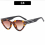 tortoiseshell sunglasses female Triangular cat eyes two glasses sunshade mirror 3