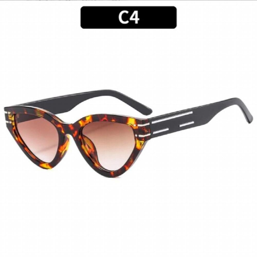 tortoiseshell sunglasses female Triangular cat eyes two glasses sunshade mirror 2