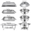 Chafing Dish Set: 2 Rectangular 8 Qt and 2 Round 6 Qt Stainless Steel Chafer for Catering 5