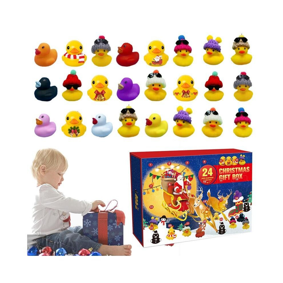 24Pcs Rubber Ducks 2023 Advent Calendar Toys Gift